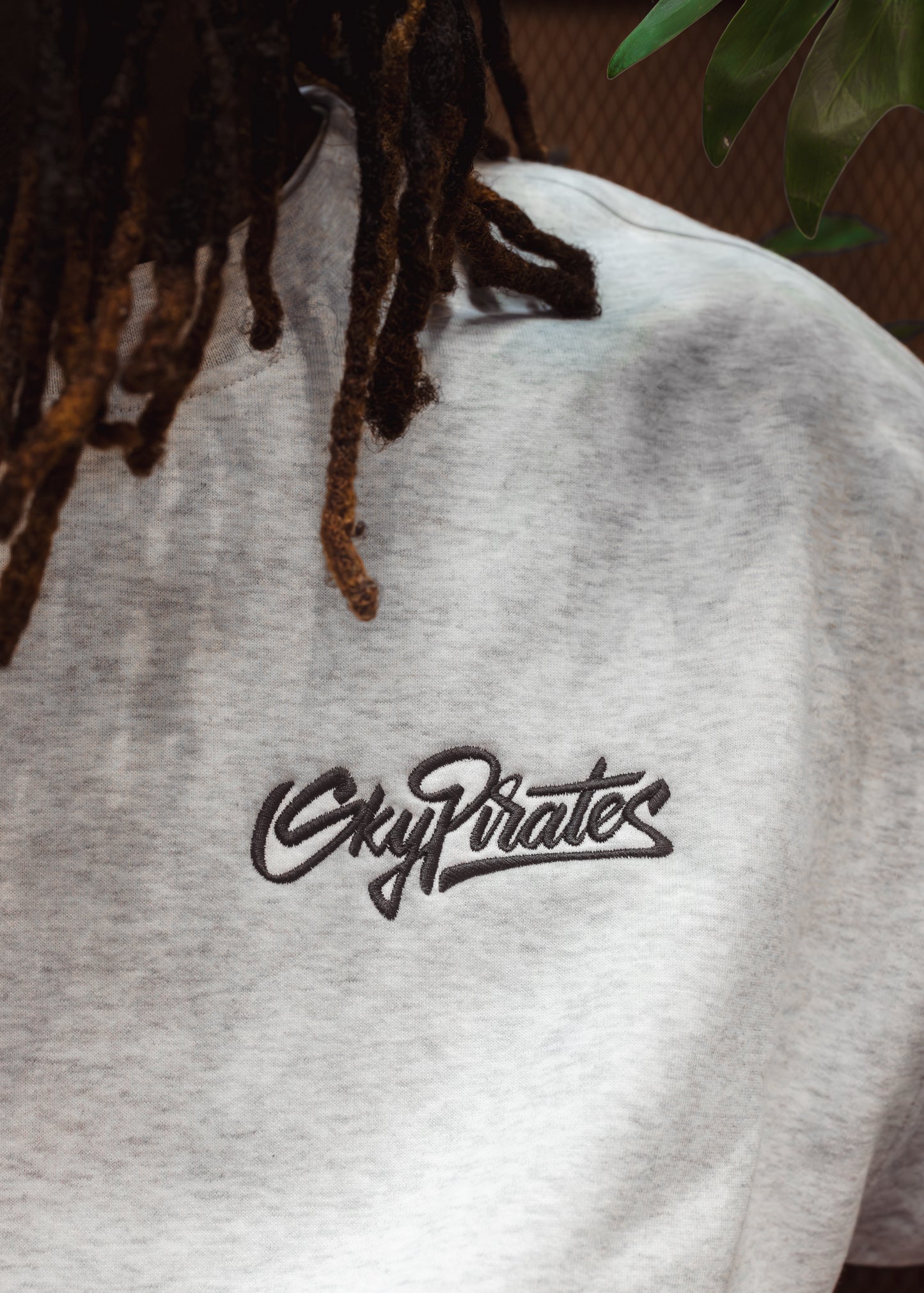 Cloud & Black Embroidered Crew