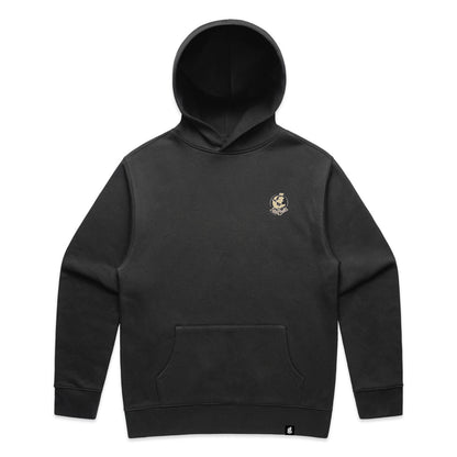 Faded Black & Cream Embroidered Hood