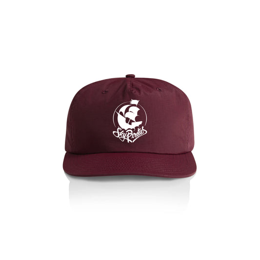 Burgundy & White Surf Cap