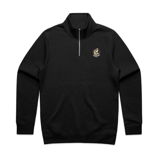Onyx & Gold Embroidered Half Zip