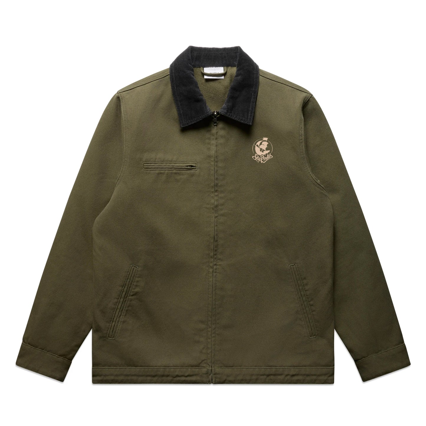 Sky Pirates Army Green Canvas Winter Jacket
