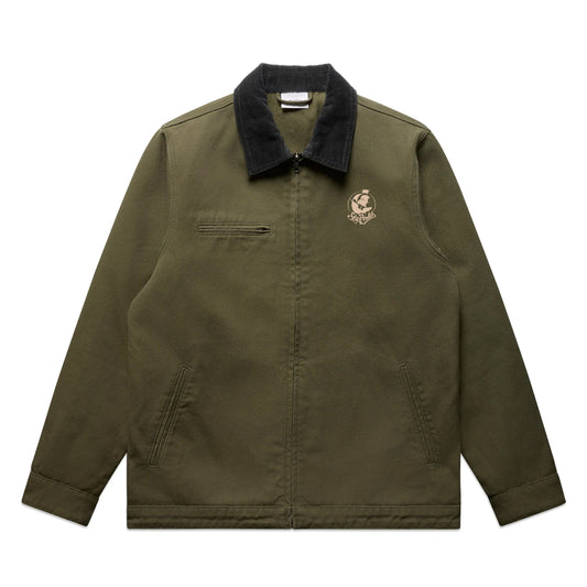 Sky Pirates Army Green Canvas Winter Jacket